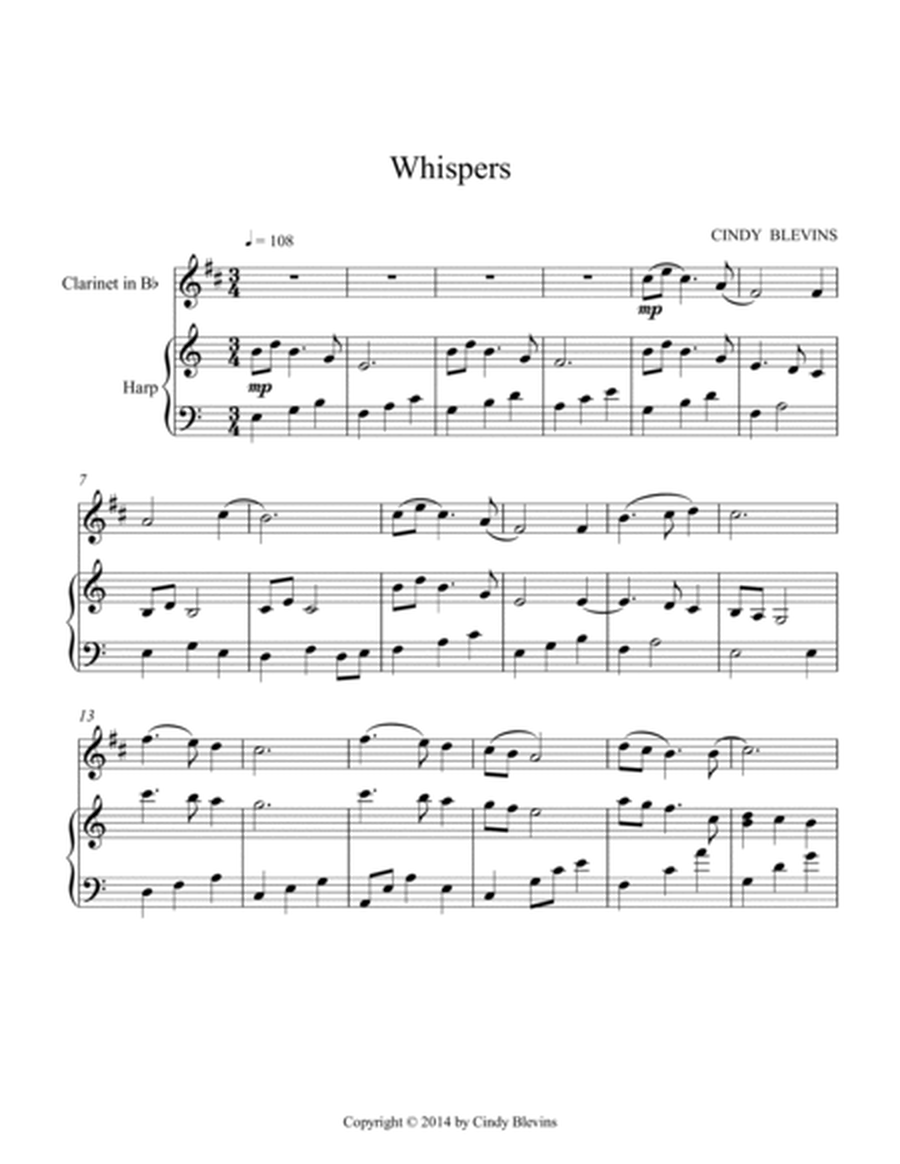 Whispers, for Harp and Clarinet image number null