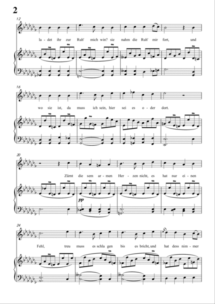 Schubert-Hippolit's Lied in #G minor,for Vocal and Piano Voice scores gallery preview page 3