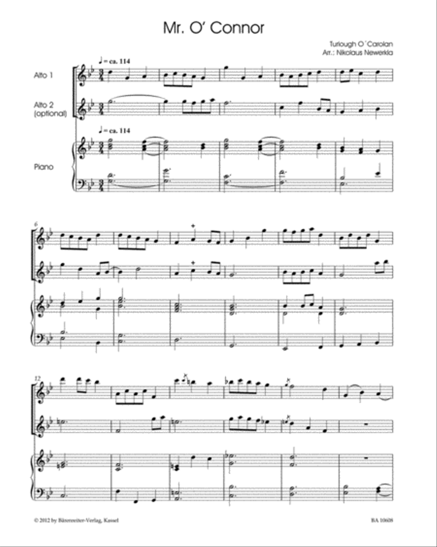 The Music of an Irish Harper for Recorder (Flute) and Piano (second part ad lib.) Flute scores gallery preview page 2