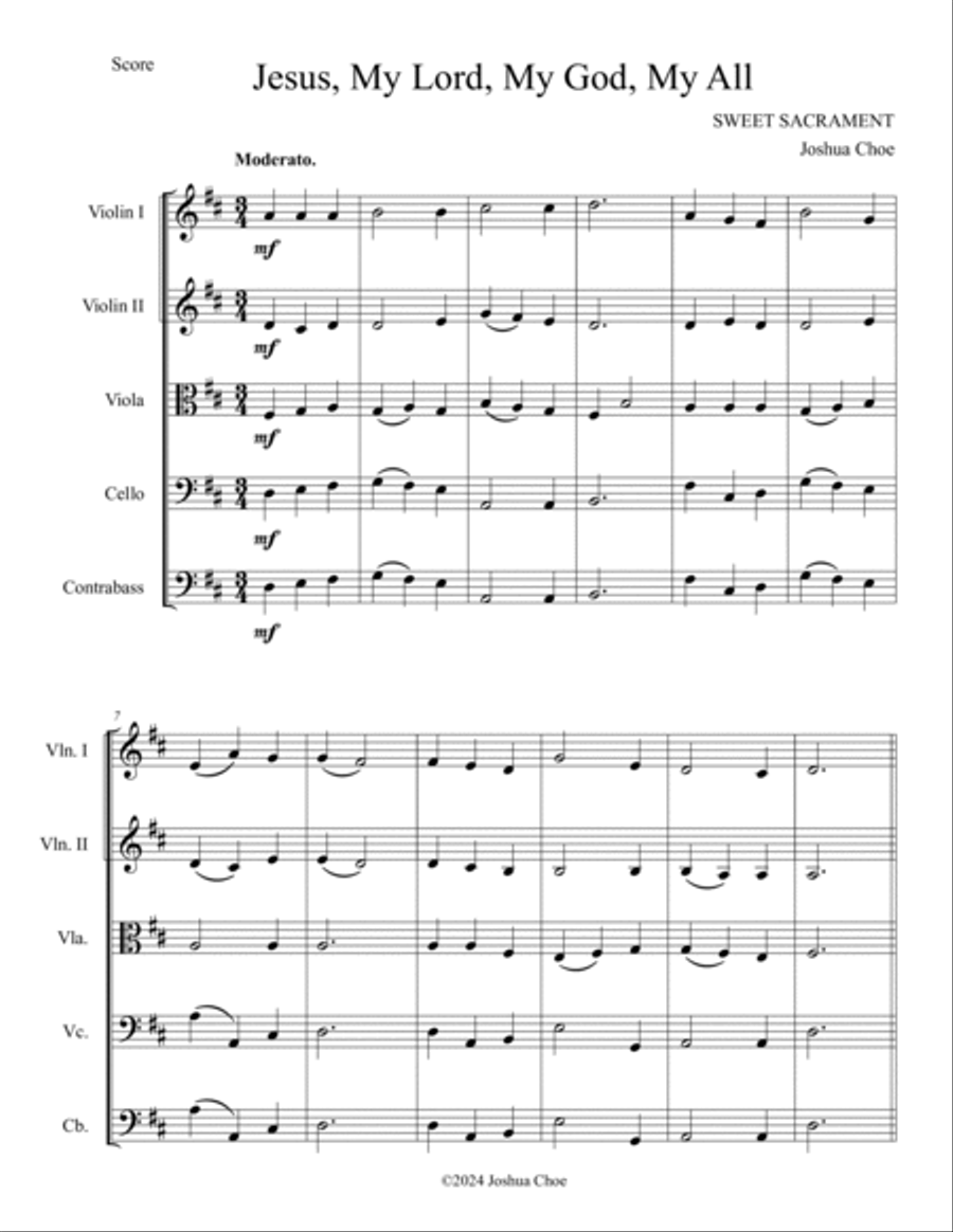 Jesus, My Lord, My God, My All String Quintet scores gallery preview page 3