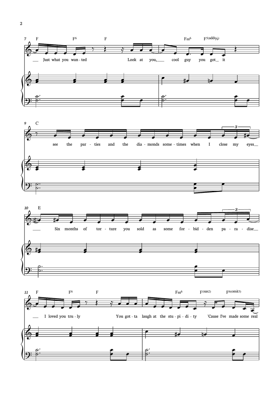 Vampire Piano, Vocal scores gallery preview page 2