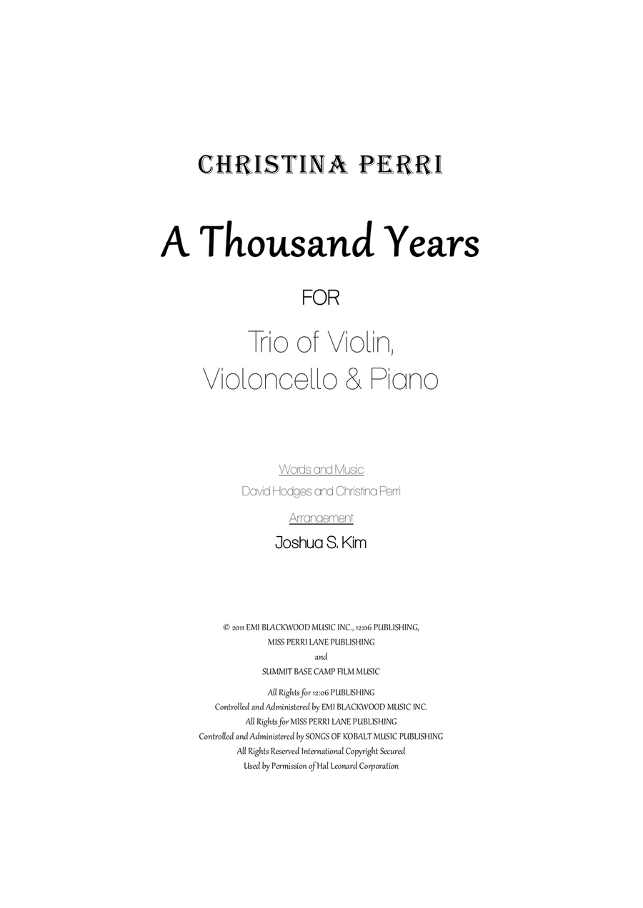 A Thousand Years Chamber Orchestra scores gallery preview page 1