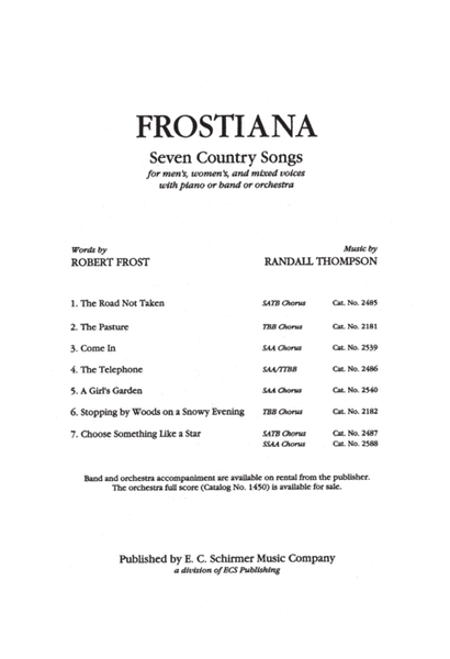 Frostiana: 1. The Road Not Taken (Downloadable)