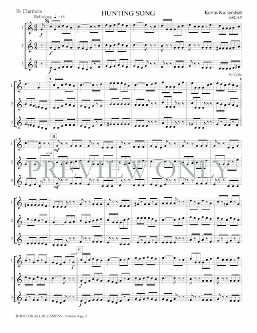 Trios for All Occasions, Volume 4 - 3 Clarinets image number null