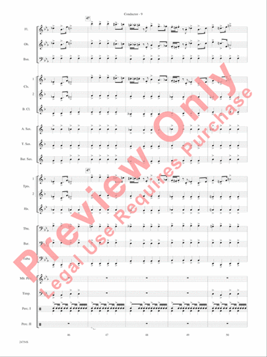 Selections from The Star Wars Saga Concert Band scores gallery preview page 12