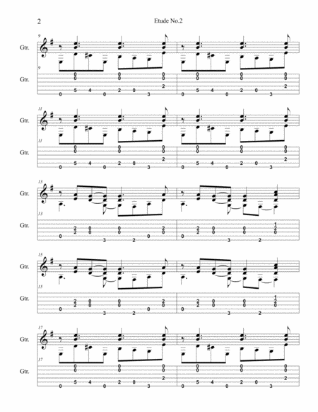 Etude No.2 For Guitar by Neal Fitzpatrick-Tablature Edition image number null