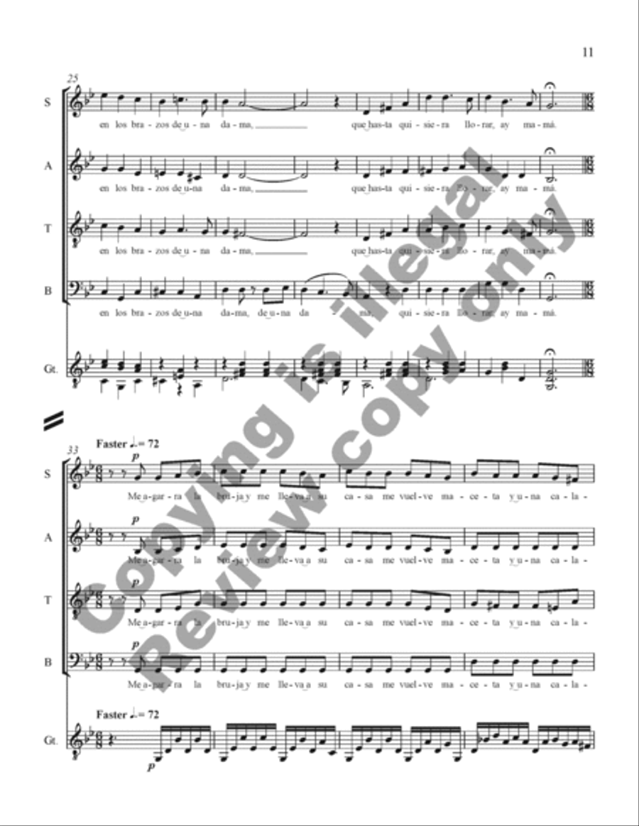Three Mexican Folk Songs Three Mexican Folk Songs 4-Part scores gallery preview page 30