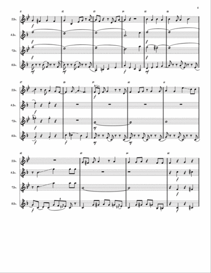 Rockin' Around The Christmas Tree Saxophone Quartet scores gallery preview page 4