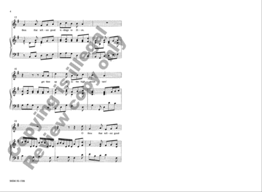 O Thou that Tellest Good Tidings Unison Choir scores gallery preview page 3