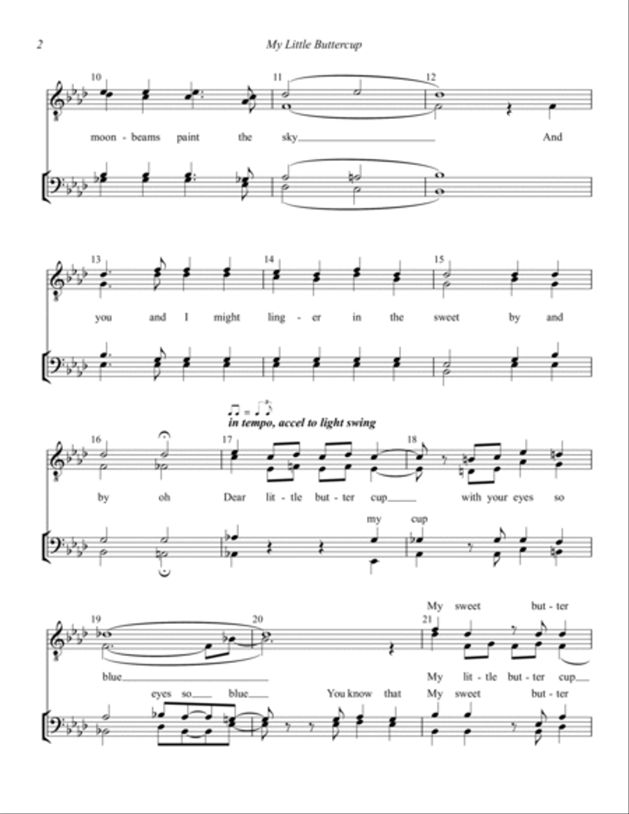 My Little Buttercup TTBB scores gallery preview page 2