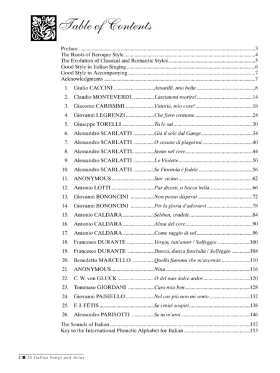 26 Italian Songs and Arias - Medium Low Voice (Book/CD) Medium Voice scores gallery preview page 2