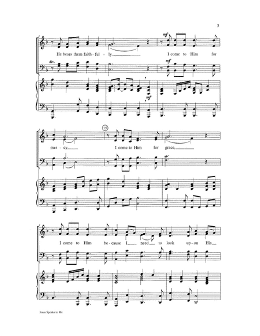Jesus Speaks to Me Choir scores gallery preview page 3