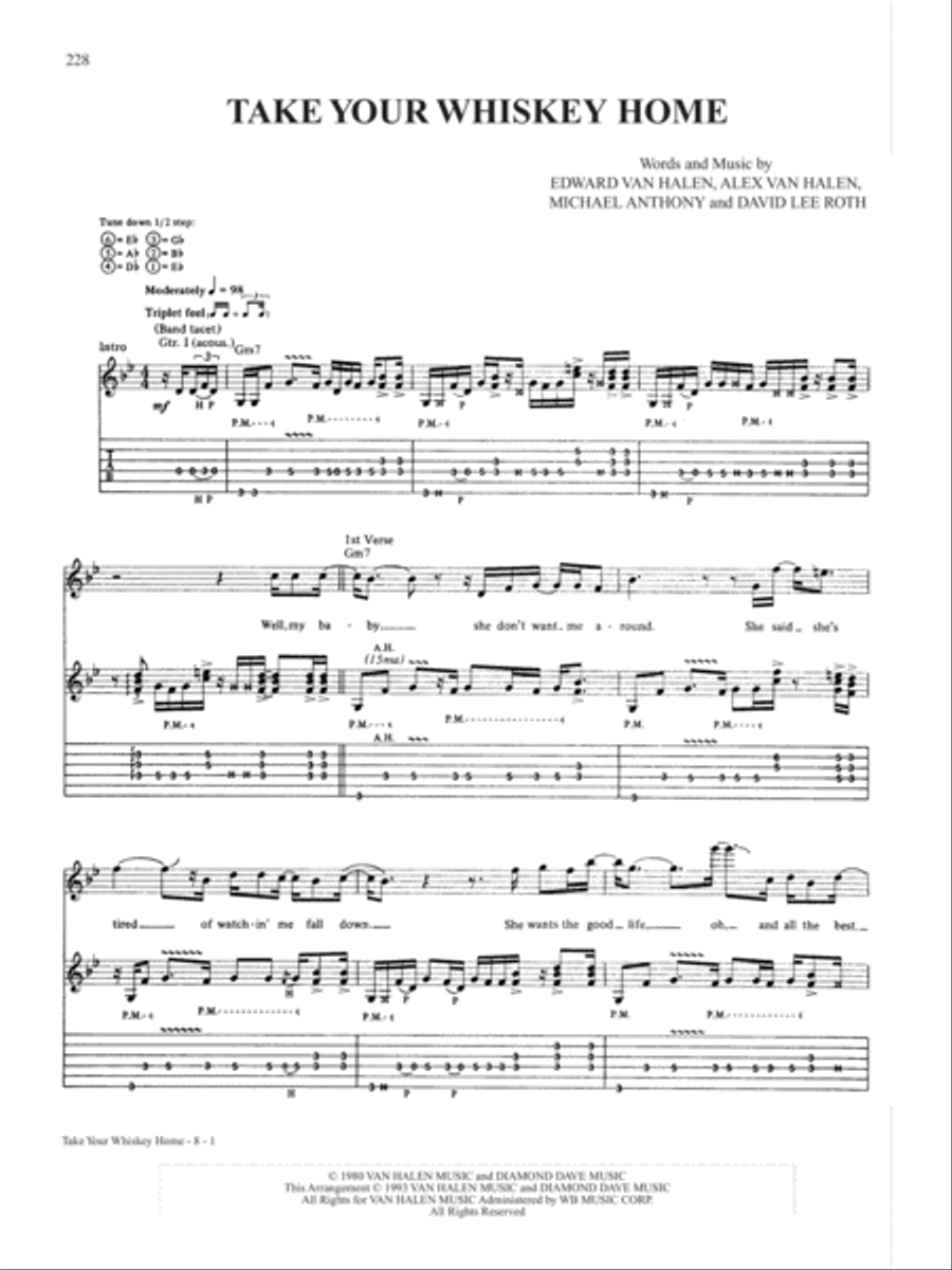 Take Your Whiskey Home Guitar Tablature scores gallery preview page 1