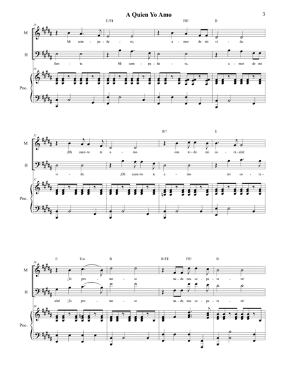 A Quien Que Yo Amo - Dueto vocal por hombre y mujer Vocal Duet scores gallery preview page 5