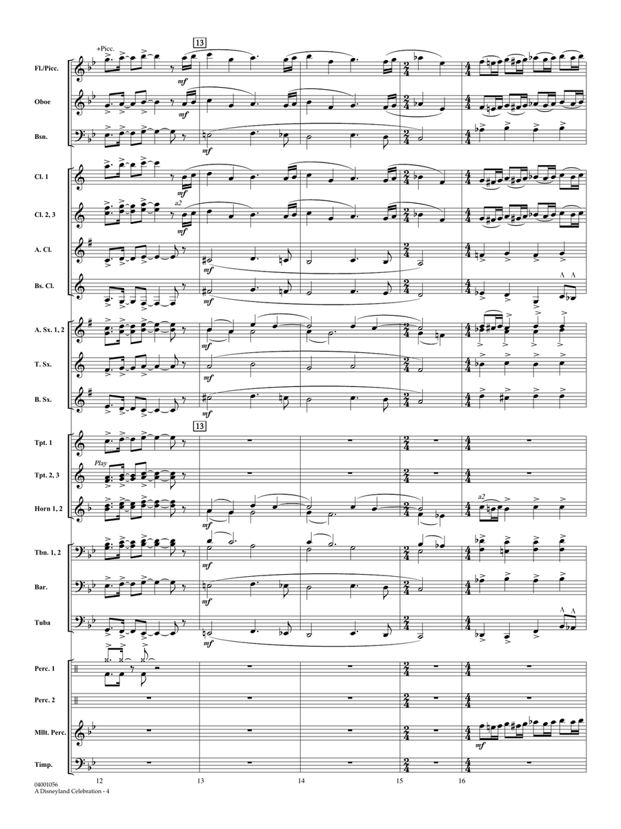 A Disneyland Celebration - Full Score Concert Band scores gallery preview page 4