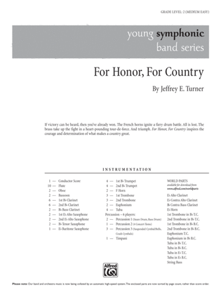 Book cover for For Honor, For Country: Score