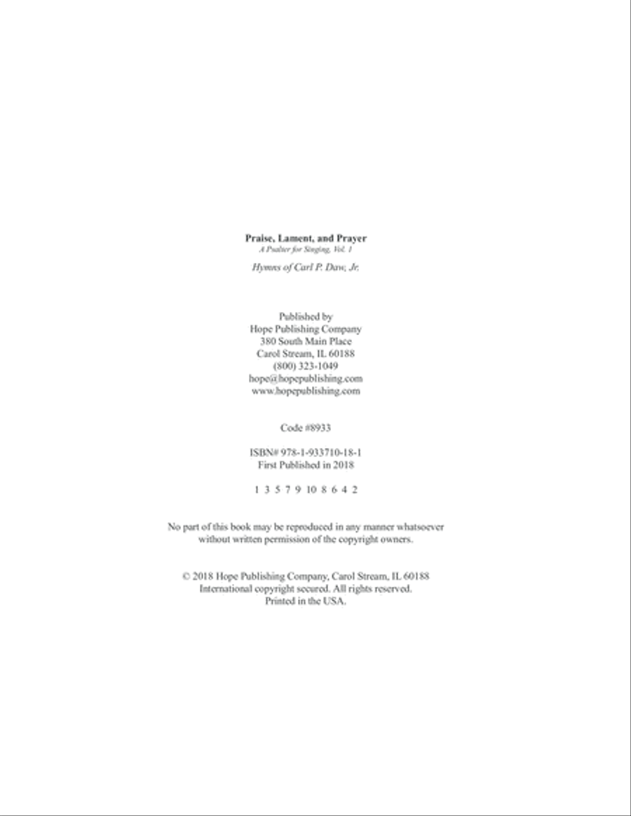 Praise, Lament, and Prayer: A Psalter for Singing Vol. 1 Digital Version Collection / Songbook scores gallery preview page 6