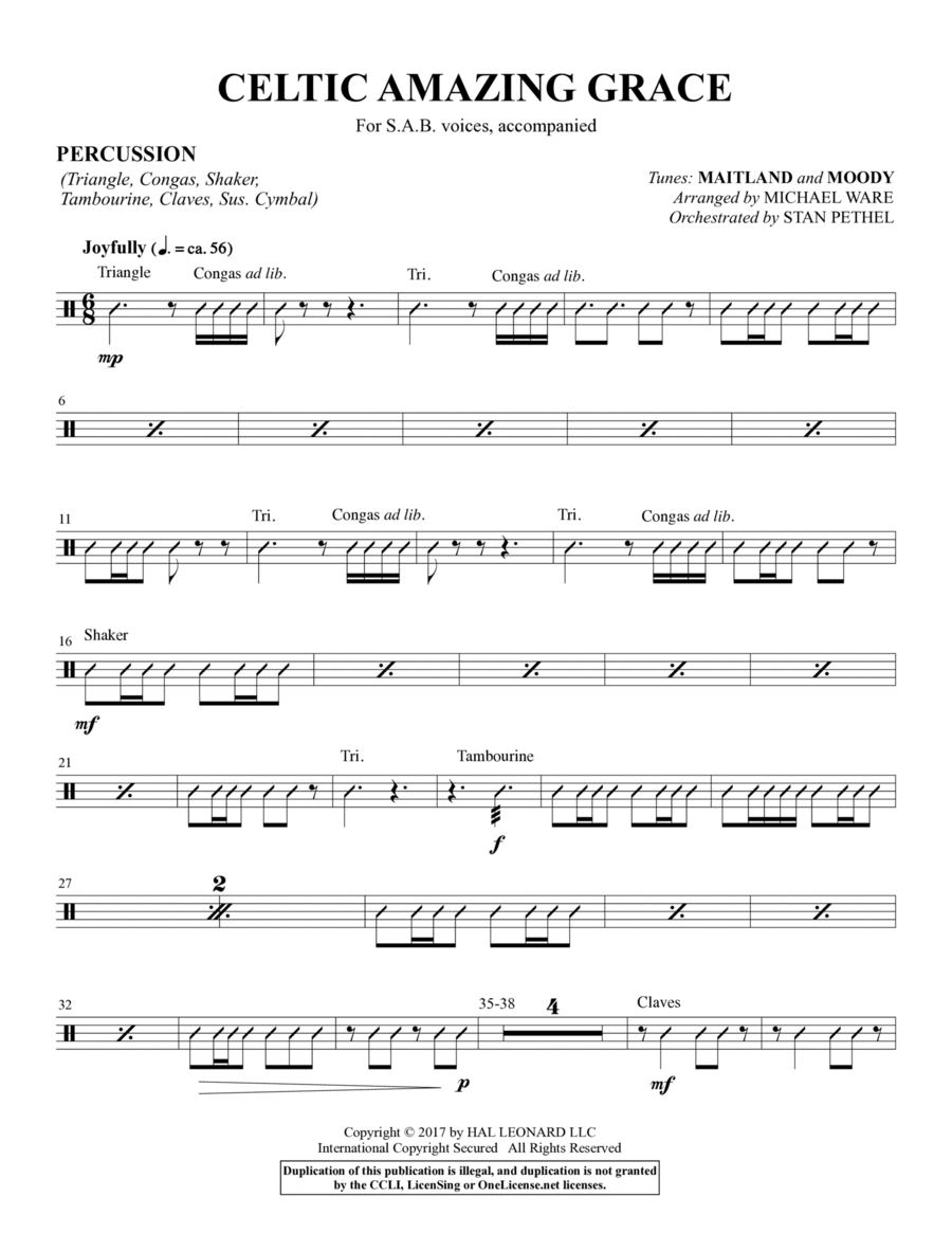 Celtic Amazing Grace - Percussion Choir scores gallery preview page 1