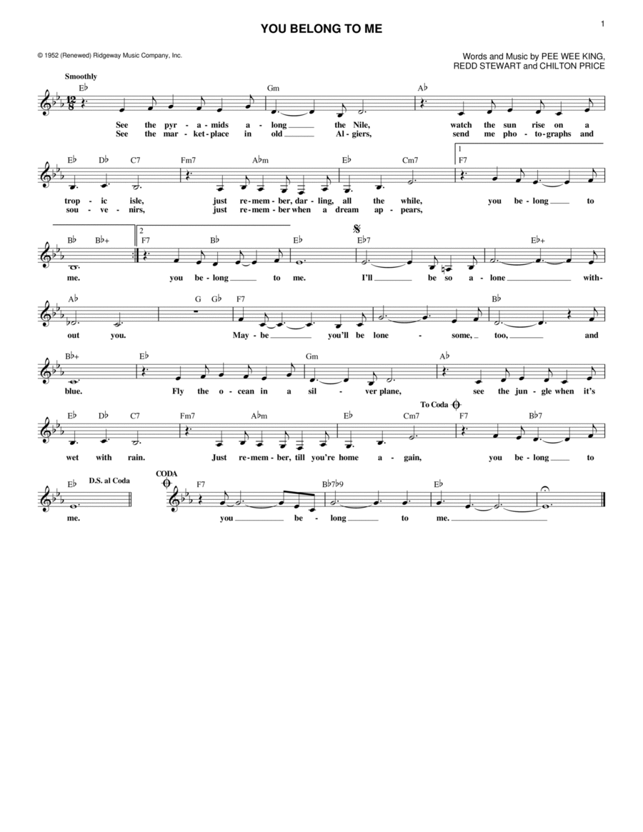 You Belong To Me Electric Guitar scores gallery preview page 1