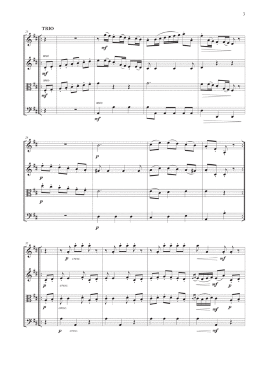 Boccherini's Minuet for String Quartet String Quartet scores gallery preview page 4