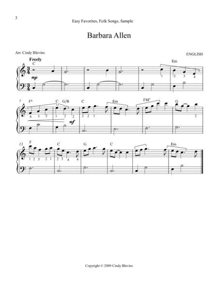 Easy Favorites, Vol. 2, Folk Songs, harp solos image number null