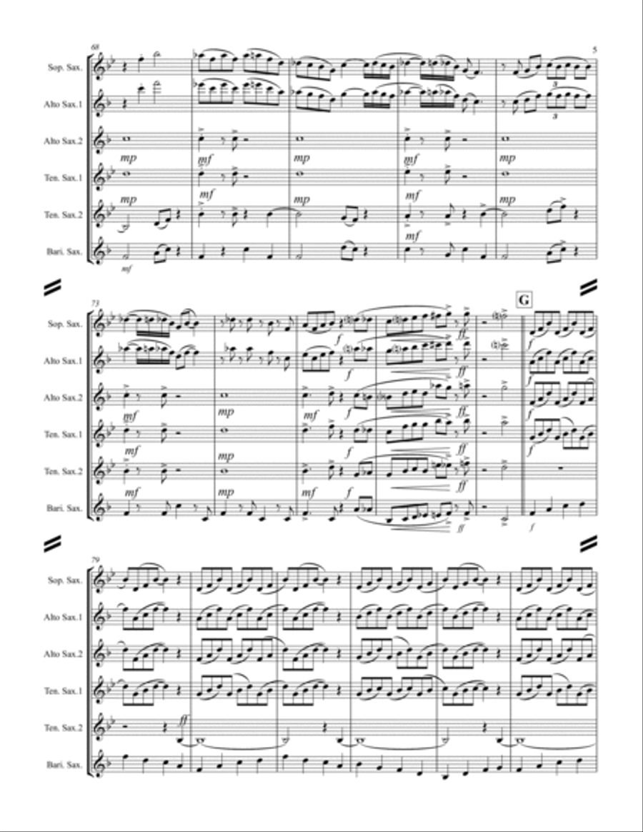 In The Mood Saxophone Quintet scores gallery preview page 6