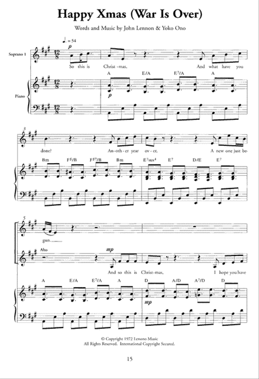 Happy Xmas (War Is Over) SSA scores gallery preview page 1