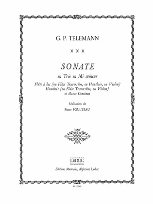 Book cover for Sonata En Trio In E Minor (trio - Mixed)