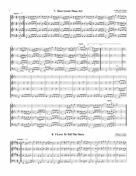 15 Hymns & Spirituals for Trombone Quartet-Bb Treble clef