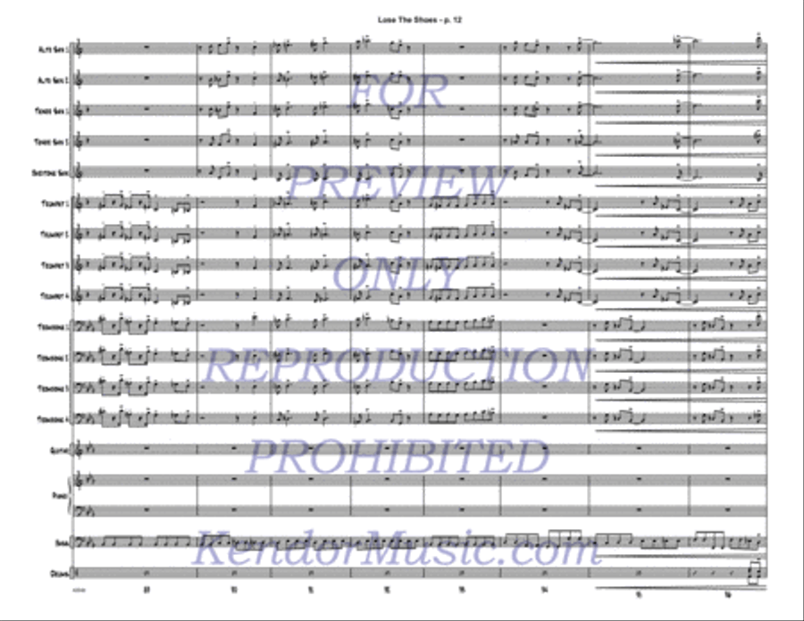 Lose The Shoes (Full Score) Jazz Ensemble scores gallery preview page 13