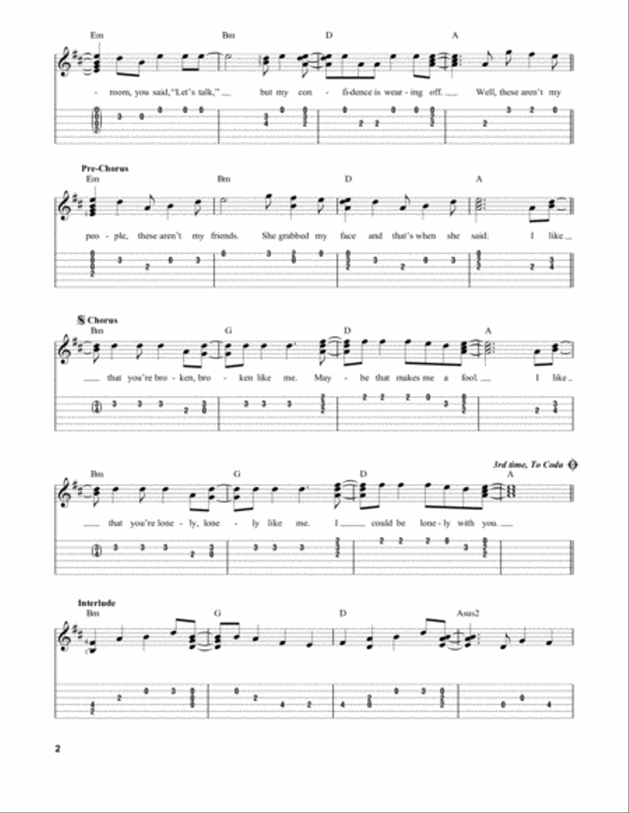 Broken Acoustic Guitar scores gallery preview page 2