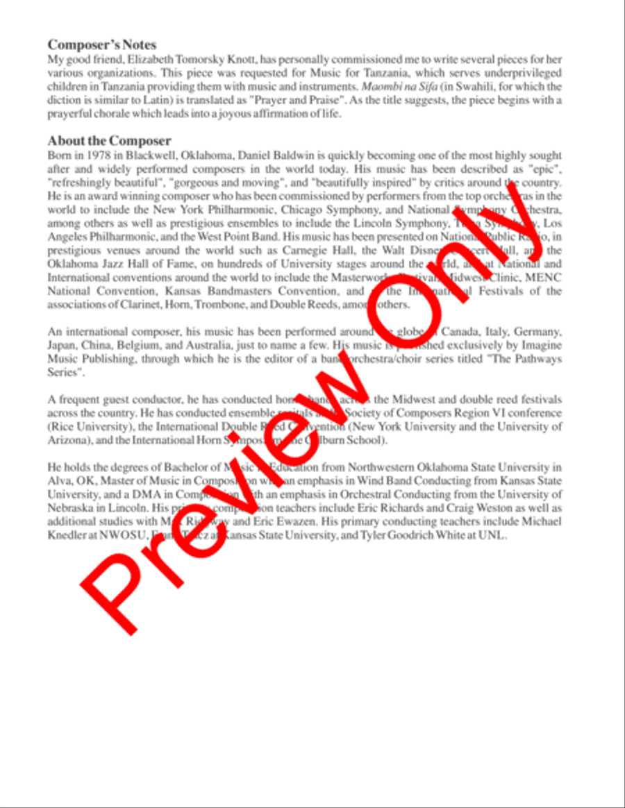 Maombi na Sifa (Prayer and Praise) 4-Part scores gallery preview page 3