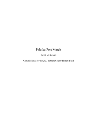 The Palatka Port March - Score Only