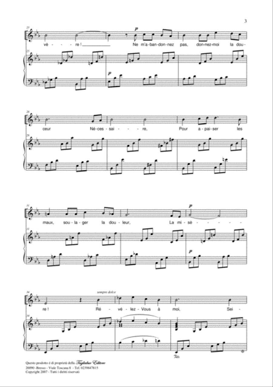 EN PRIERE - G. Fauré - For Soprano (or Tenor) and Piano EN PRIERE - G. Fauré - For Soprano (or Tenor) and Piano High Voice scores gallery preview page 3