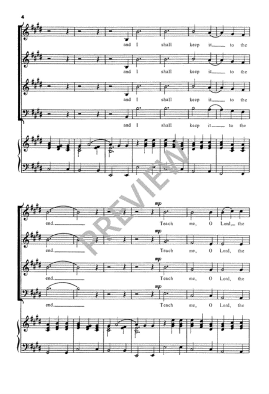 Teach Me, O Lord Teach Me, O Lord 4-Part scores gallery preview page 5