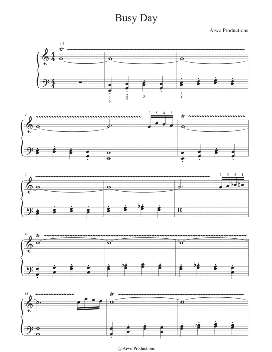 Busy Day Piano Solo scores gallery preview page 1