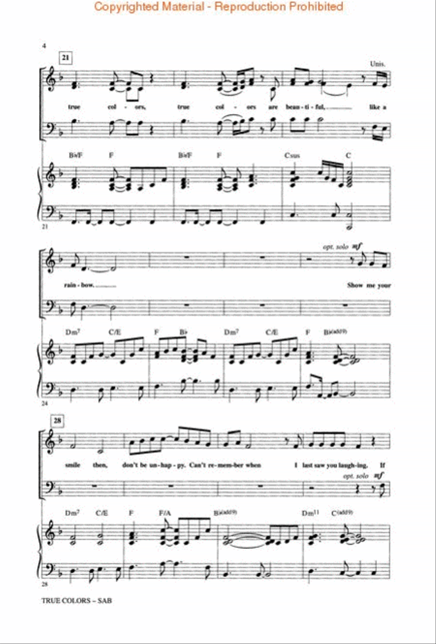 True Colors 3-Part scores gallery preview page 3