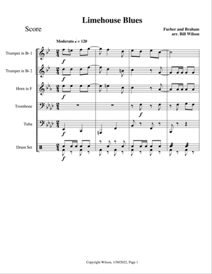 Limehouse Blues Brass Quintet scores gallery preview page 2