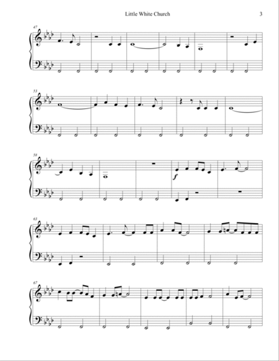 Little White Church Easy Piano scores gallery preview page 3