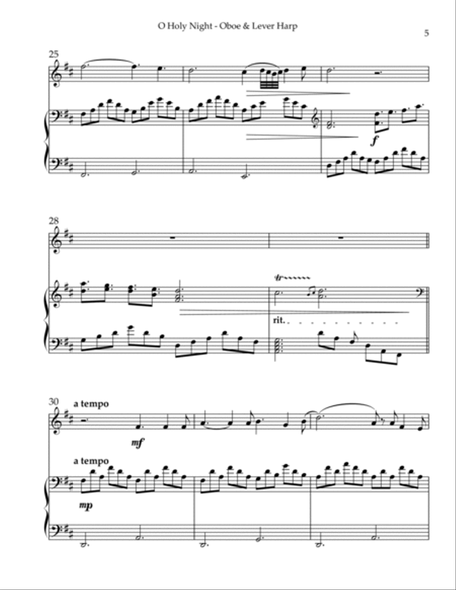 O Holy Night, Duet for Oboe & Lever Harp