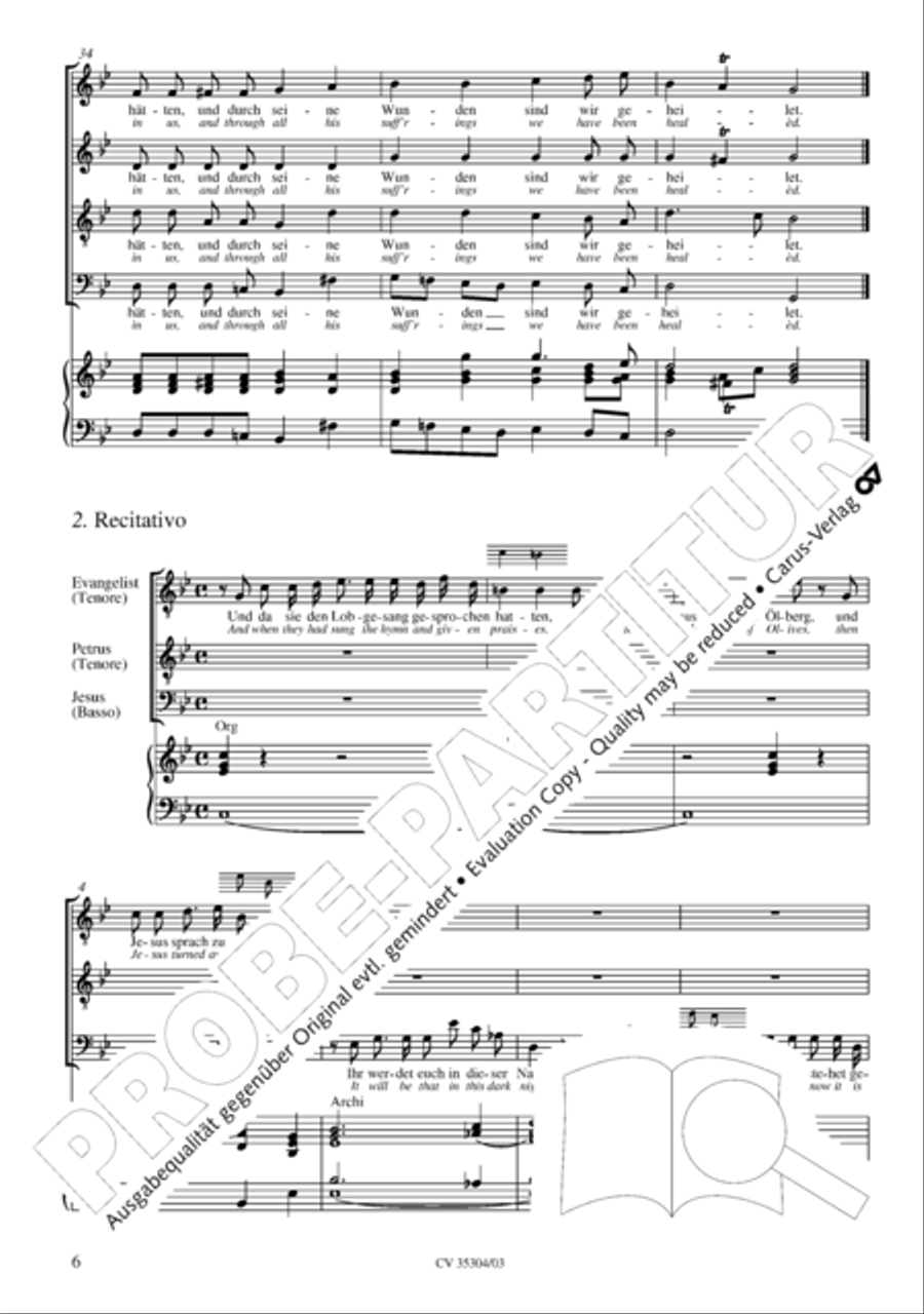 St. Mark Passion (Markus-Passion) 4-Part scores gallery preview page 7