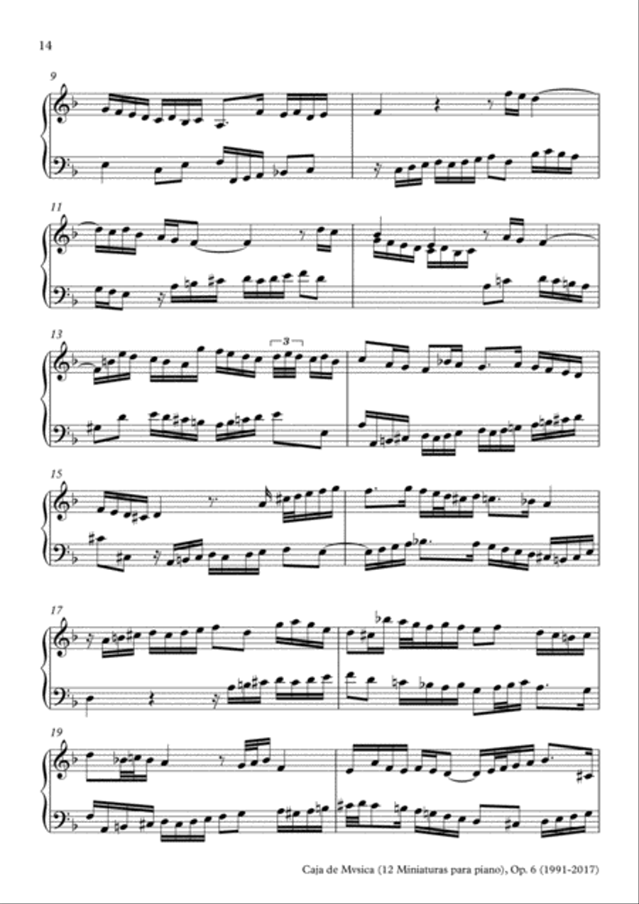 Caja de Mvsica, Op.6 (2017) 5. Fugando Piano Solo scores gallery preview page 2