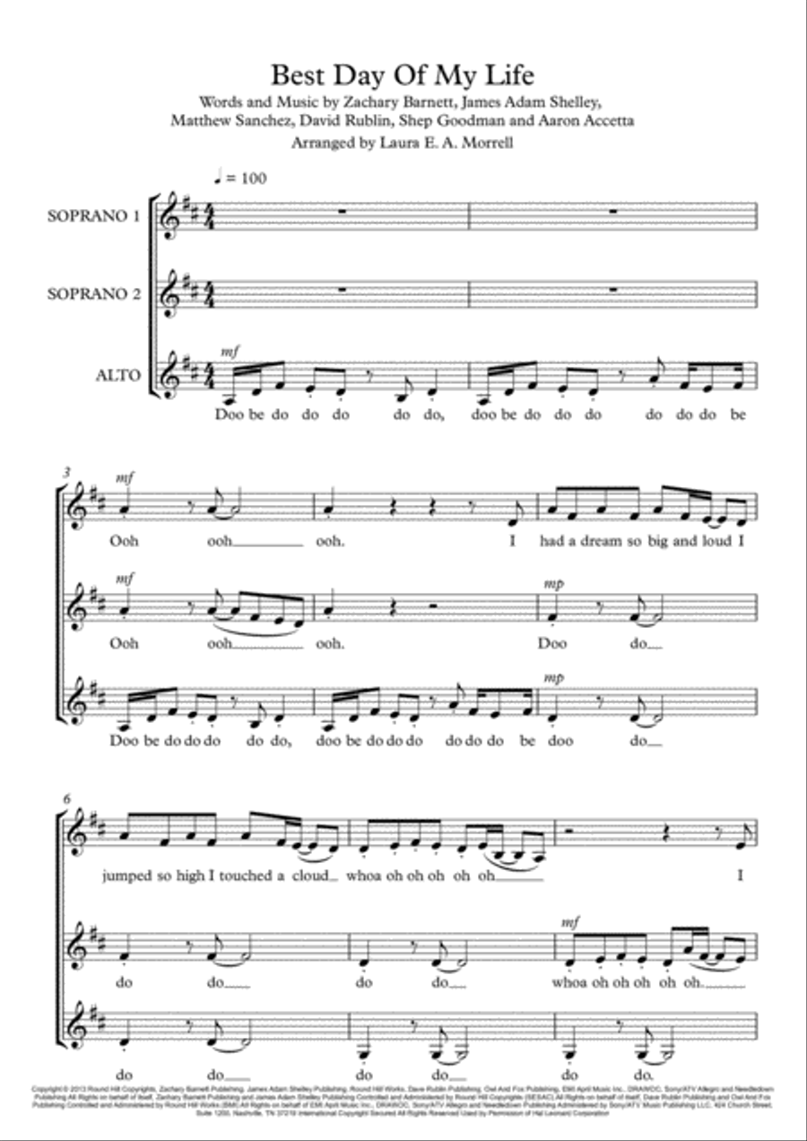Best Day Of My Life SSA scores gallery preview page 2