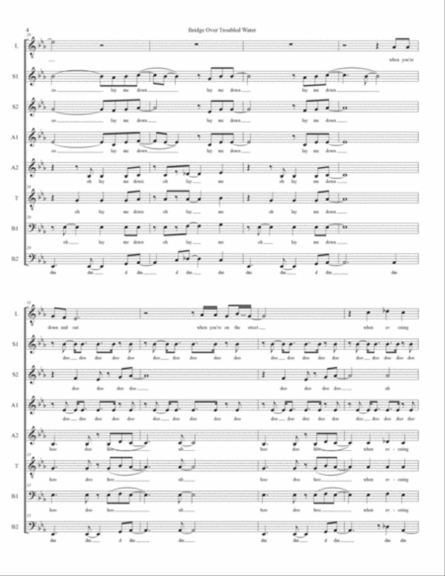 Bridge Over Troubled Water Divisi scores gallery preview page 4