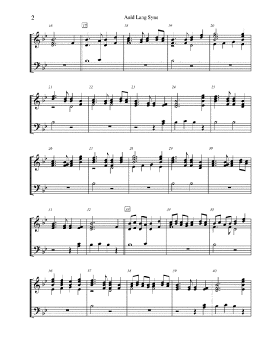 Auld Lang Syne - for 2-octave handbell choir 2-Octaves scores gallery preview page 2