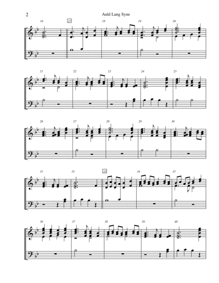 Auld Lang Syne - for 2-octave handbell choir image number null