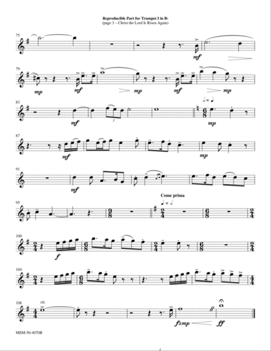 Christ the Lord Is Risen Again Choir scores gallery preview page 6