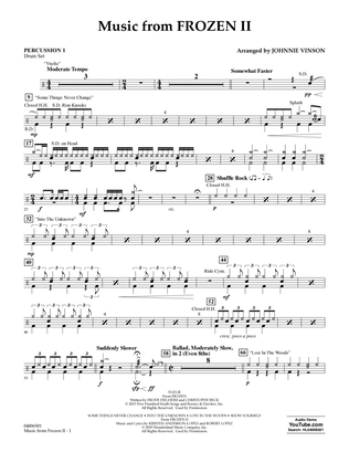Book cover for Music from Disney's Frozen 2 (arr. Johnnie Vinson) - Percussion 1