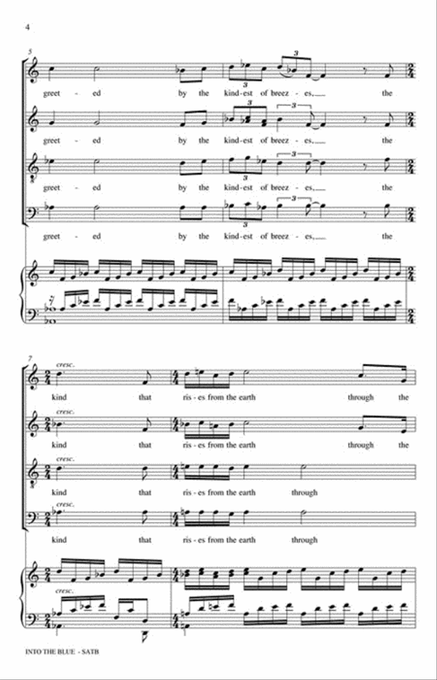 Into the Blue: A Choral Prayer 4-Part scores gallery preview page 3
