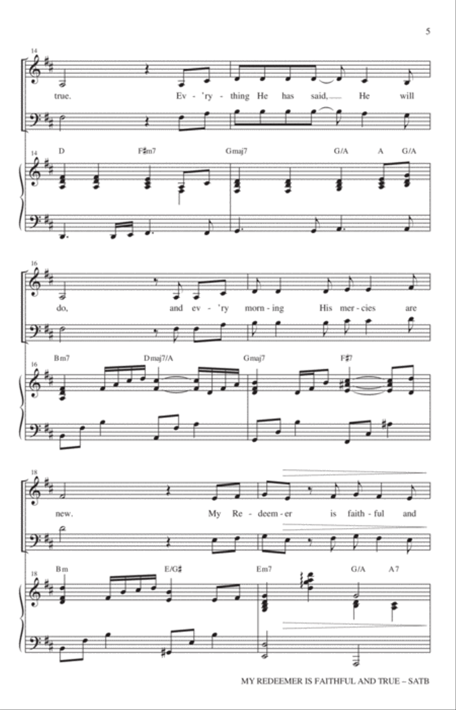My Redeemer Is Faithful And True 4-Part scores gallery preview page 3